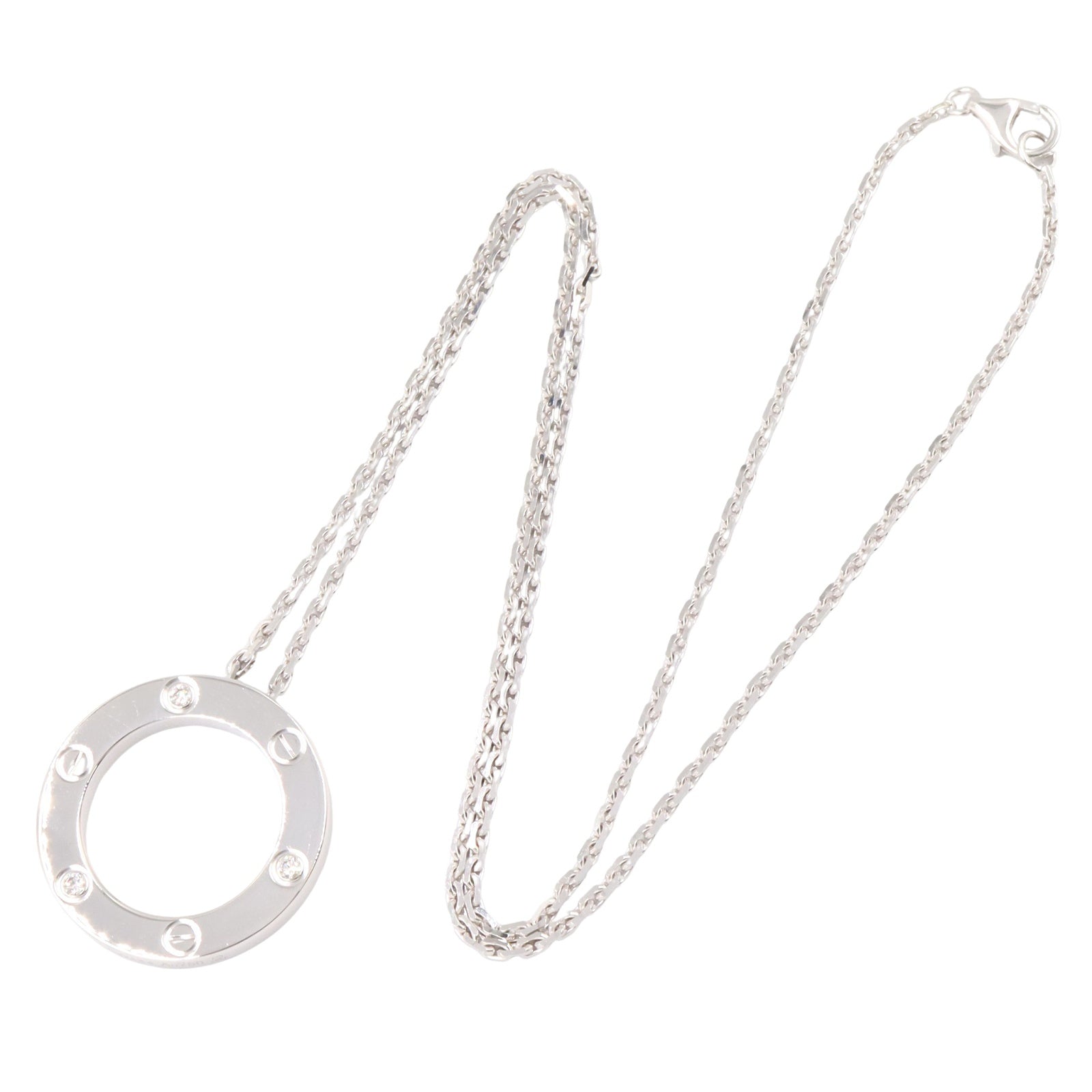 ラブ サークル 3Pダイヤ ネックレス ネックレス K18WG ダイヤモンド ホワイトゴールド クリア カルティエ アクセサリー Cartier