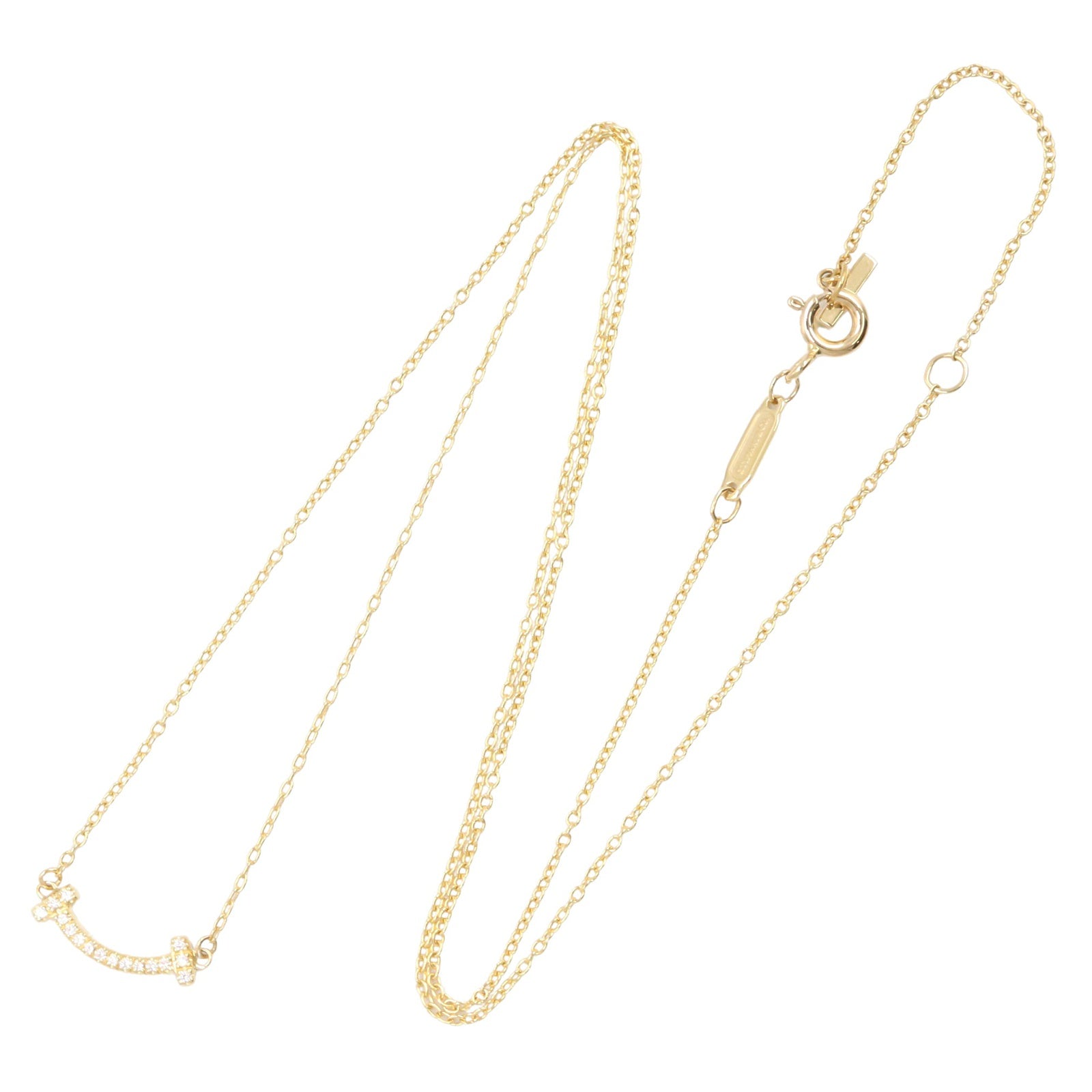 Tスマイル ミニ ダイヤ ネックレス ネックレス K18YG ダイヤモンド イエローゴールド クリア ティファニー アクセサリー TIFFANY & Co.