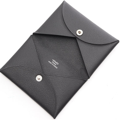 カルヴィ コインケース ヴォーエプソン ブラック シルバー金具 W刻印 エルメス