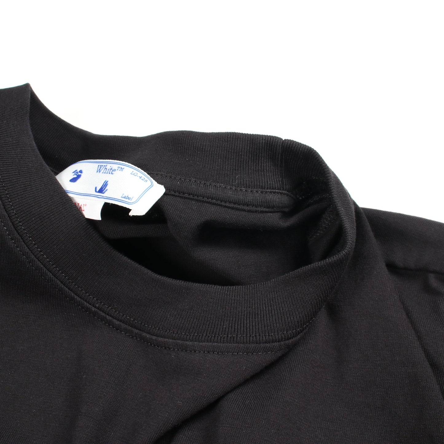 ロゴプリント クルーネック 半袖Tシャツ コットン ブラック オフホワイト
