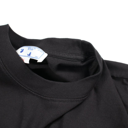 ロゴプリント クルーネック 半袖Tシャツ コットン ブラック オフホワイト