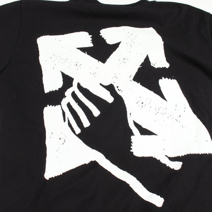 ロゴプリント クルーネック 半袖Tシャツ コットン ブラック オフホワイト