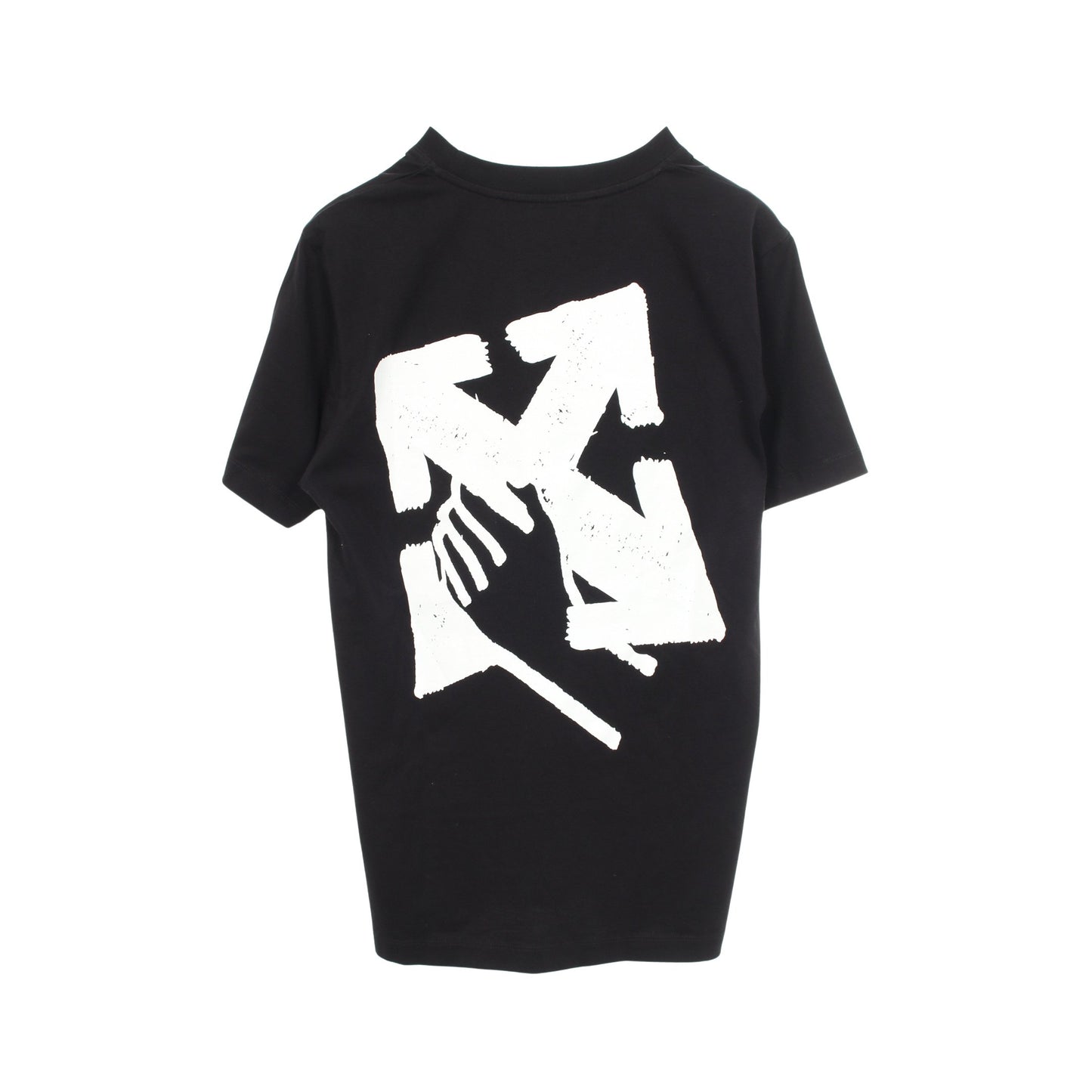 ロゴプリント クルーネック 半袖Tシャツ コットン ブラック オフホワイト