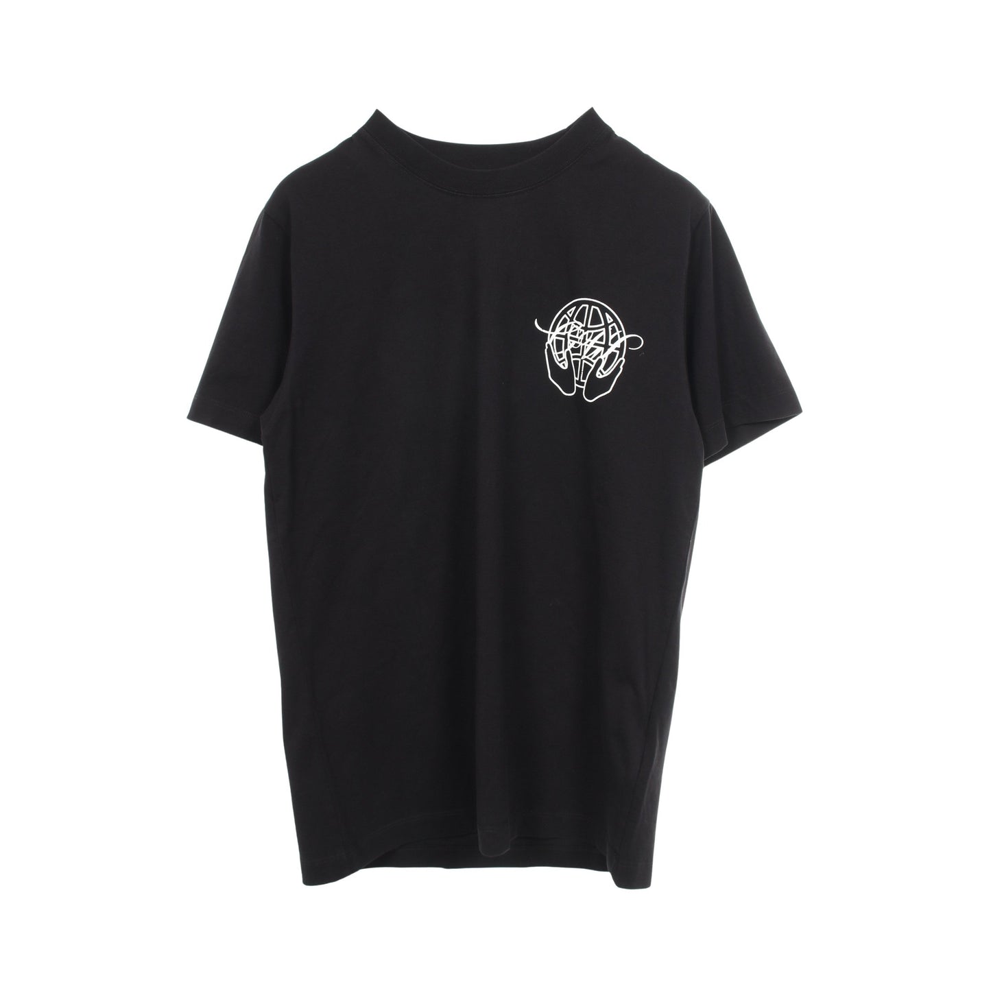 ロゴプリント クルーネック 半袖Tシャツ コットン ブラック オフホワイト