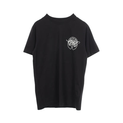 ロゴプリント クルーネック 半袖Tシャツ コットン ブラック オフホワイト