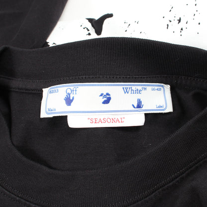 ロゴプリント クルーネック 半袖Tシャツ コットン ブラック オフホワイト
