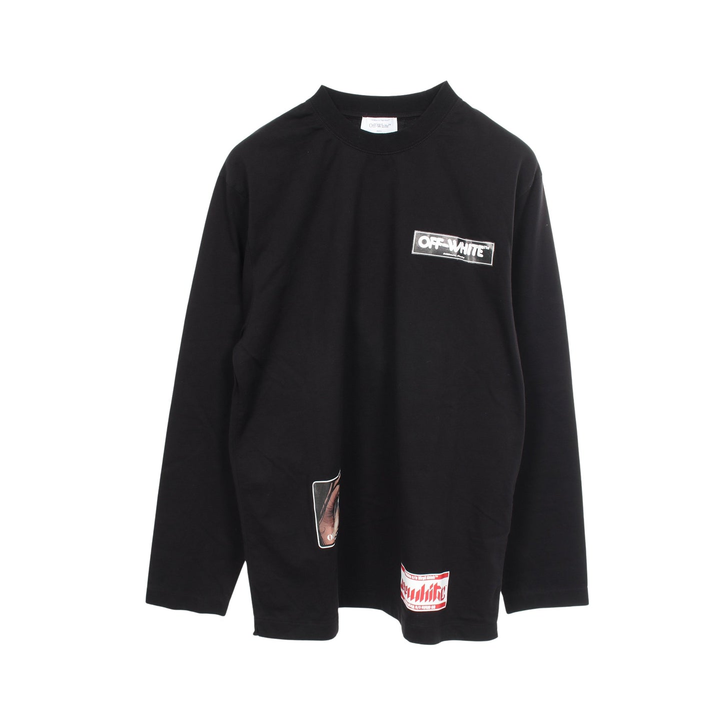 Eye Logo Skate 長袖Tシャツ コットン ブラック オフホワイト