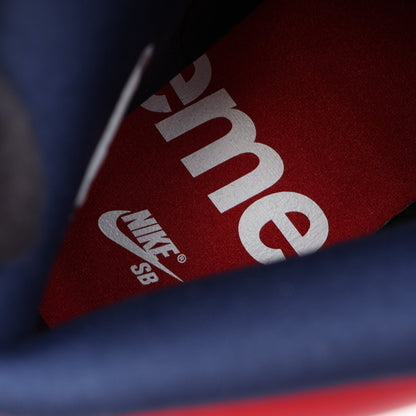 NIKE SB × Supreme Dunk High By Any Means ハイカットスニーカー レザー レッド ネイビー ナイキエスビー