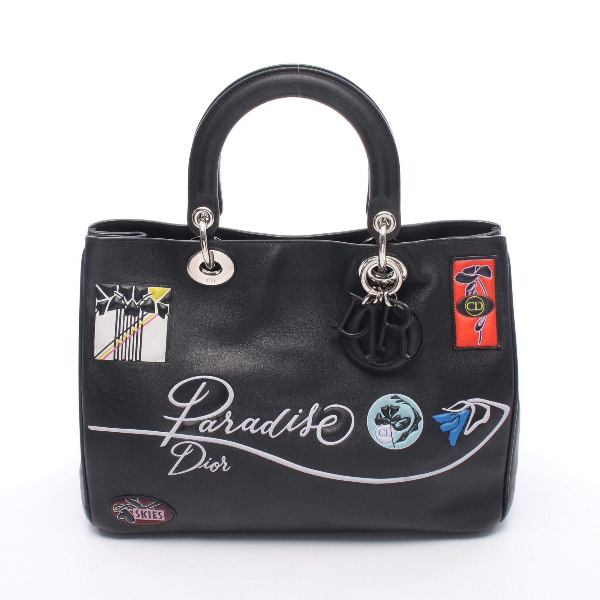 パラダイス ディオリッシモ ハンドバッグ レザー ブラック マルチカラー クリスチャンディオール バッグ Christian Dior