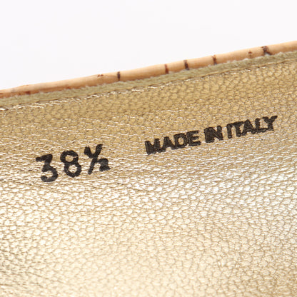 WHIRL フラットシューズ コルク レザー ベージュ ゴールド ジミーチュウ シューズ JIMMY CHOO