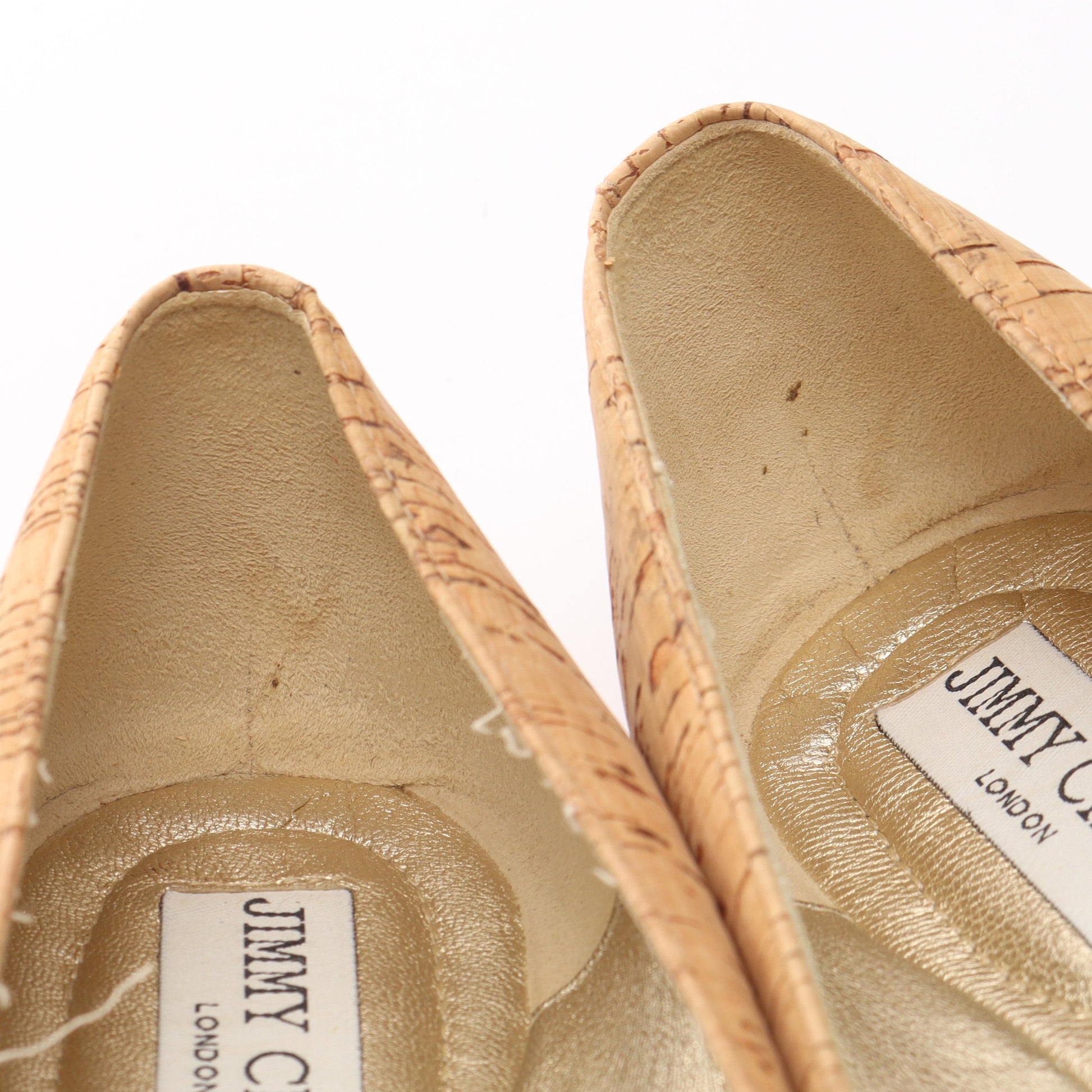 WHIRL フラットシューズ コルク レザー ベージュ ゴールド ジミーチュウ シューズ JIMMY CHOO