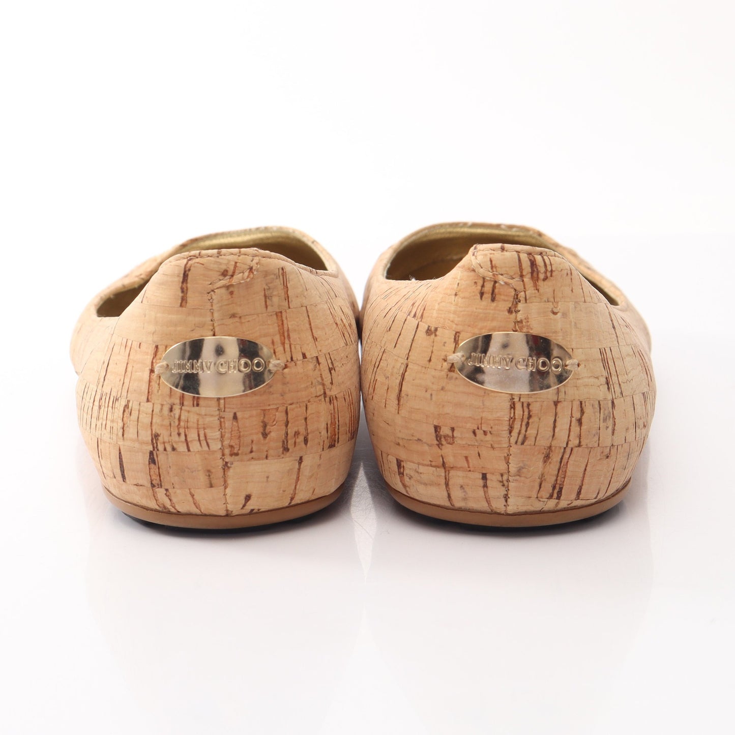 WHIRL フラットシューズ コルク レザー ベージュ ゴールド ジミーチュウ シューズ JIMMY CHOO