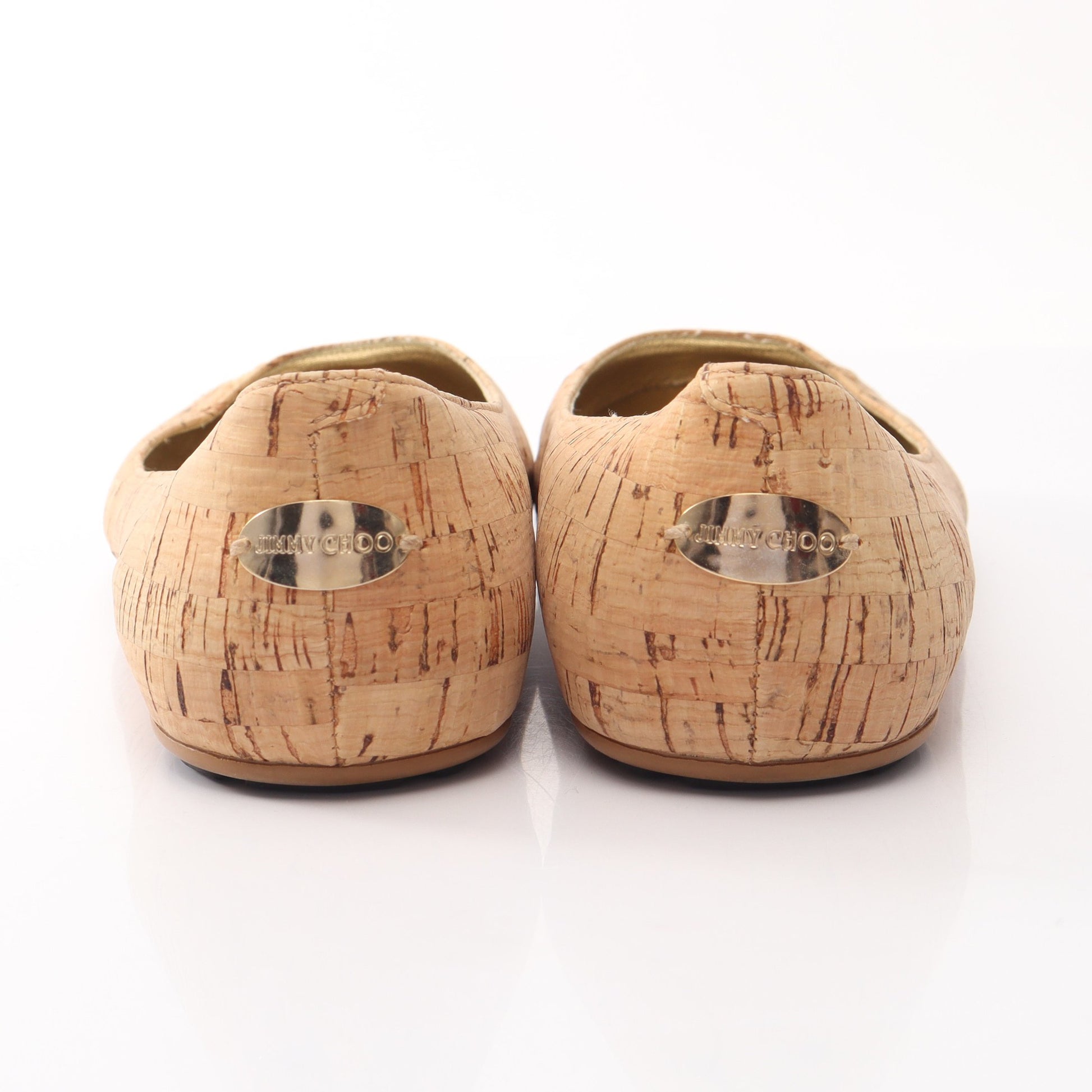 WHIRL フラットシューズ コルク レザー ベージュ ゴールド ジミーチュウ シューズ JIMMY CHOO