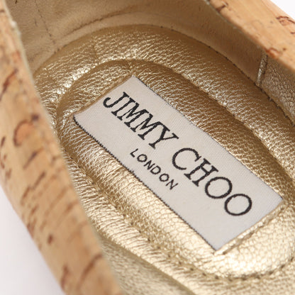 WHIRL フラットシューズ コルク レザー ベージュ ゴールド ジミーチュウ シューズ JIMMY CHOO