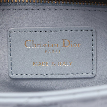 LADY DIOR MY ABCDIOR カナージュ 2WAY ハンドバッグ レザー ライトブルー クリスチャンディオール