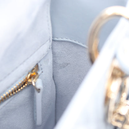 LADY DIOR MY ABCDIOR カナージュ 2WAY ハンドバッグ レザー ライトブルー クリスチャンディオール