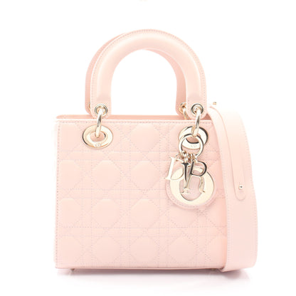 LADY DIOR MY ABCDIOR カナージュ 2WAY ハンドバッグ レザー ライトピンク クリスチャンディオール