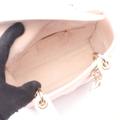 LADY DIOR MY ABCDIOR カナージュ 2WAY ハンドバッグ レザー ライトピンク クリスチャンディオール