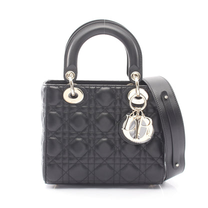 Lady Dior My ABCDior バッグ スモール カナージュ 2WAY ハンドバッグ レザー ブラック クリスチャンディオール