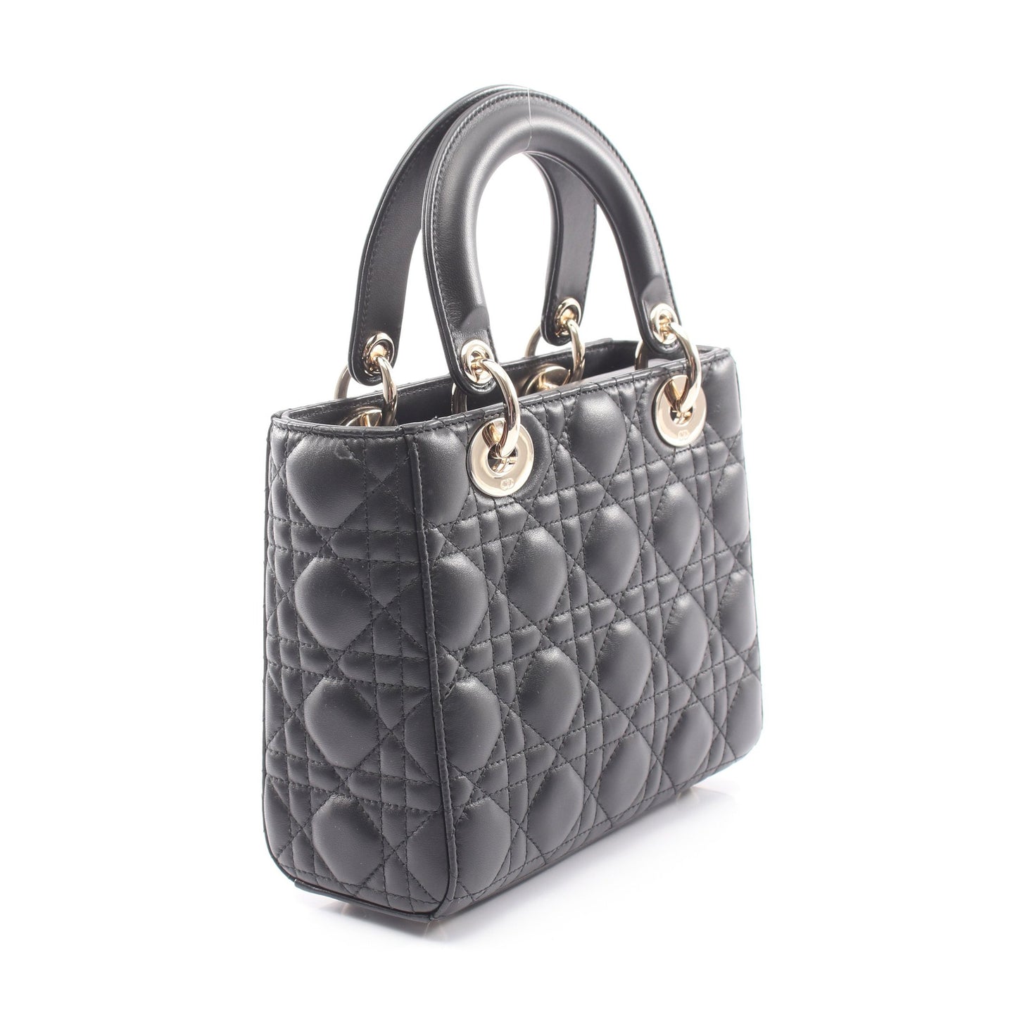 Lady Dior My ABCDior バッグ スモール カナージュ 2WAY ハンドバッグ レザー ブラック クリスチャンディオール