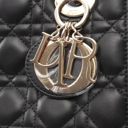 Lady Dior My ABCDior バッグ スモール カナージュ 2WAY ハンドバッグ レザー ブラック クリスチャンディオール
