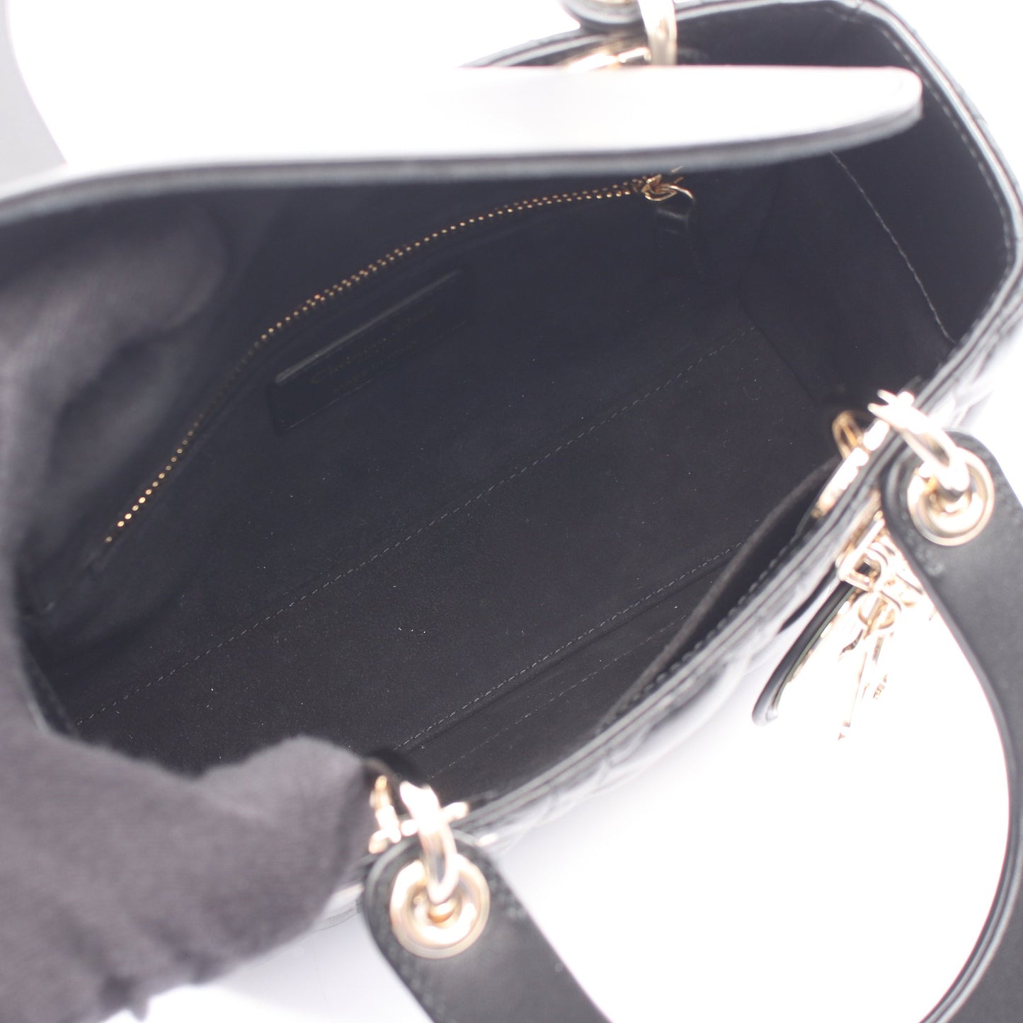 Lady Dior My ABCDior バッグ スモール カナージュ 2WAY ハンドバッグ レザー ブラック クリスチャンディオール