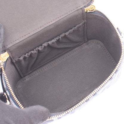 ヴァニティ FFジャガード 2WAY ハンドバッグ キャンバス レザー ネイビー ライトブルー フェンディ バッグ FENDI