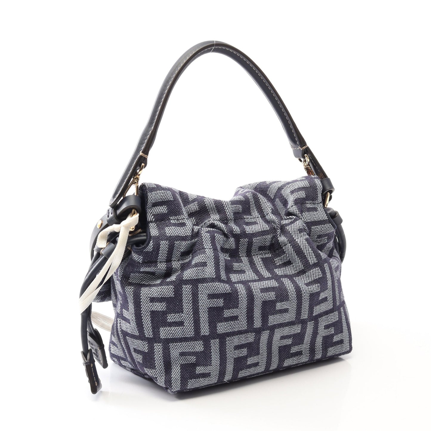 マンマバゲット スモール 2WAY ハンドバッグ デニム レザー ネイビー フェンディ バッグ FENDI