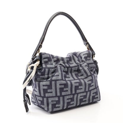 マンマバゲット スモール 2WAY ハンドバッグ デニム レザー ネイビー フェンディ バッグ FENDI