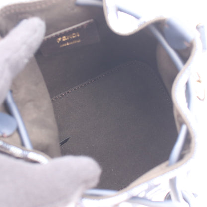 ミニ モントレゾール FFジャガード 2WAY ハンドバッグ キャンバス ネイビー ライトブルー フェンディ バッグ FENDI