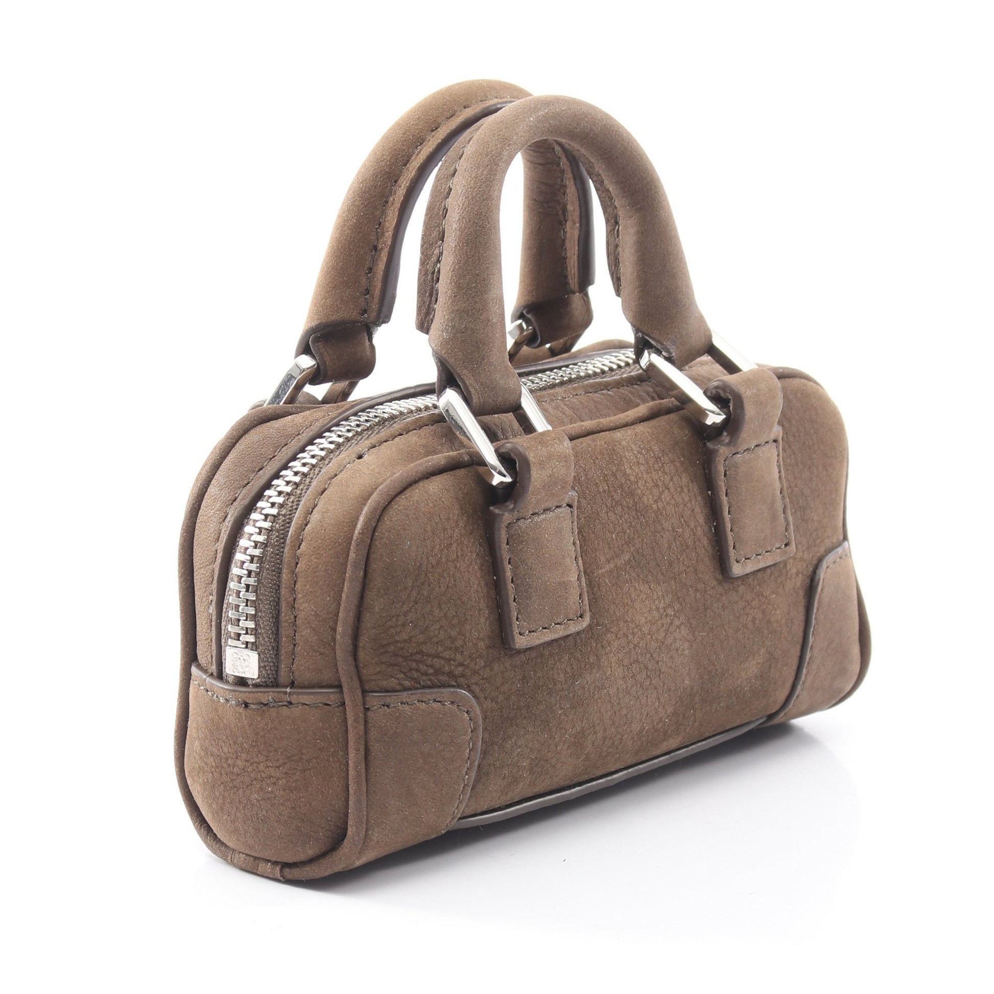 アマソナ ナノ 2WAY ハンドバッグ ヌバック グレーブラウン ロエベ バッグ LOEWE