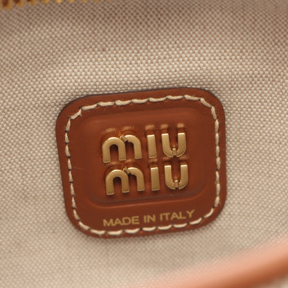スモール ワンダー 2WAY ハンドバッグ キャンバス レザー ベージュ ブラウン ミュウミュウ バッグ miu miu