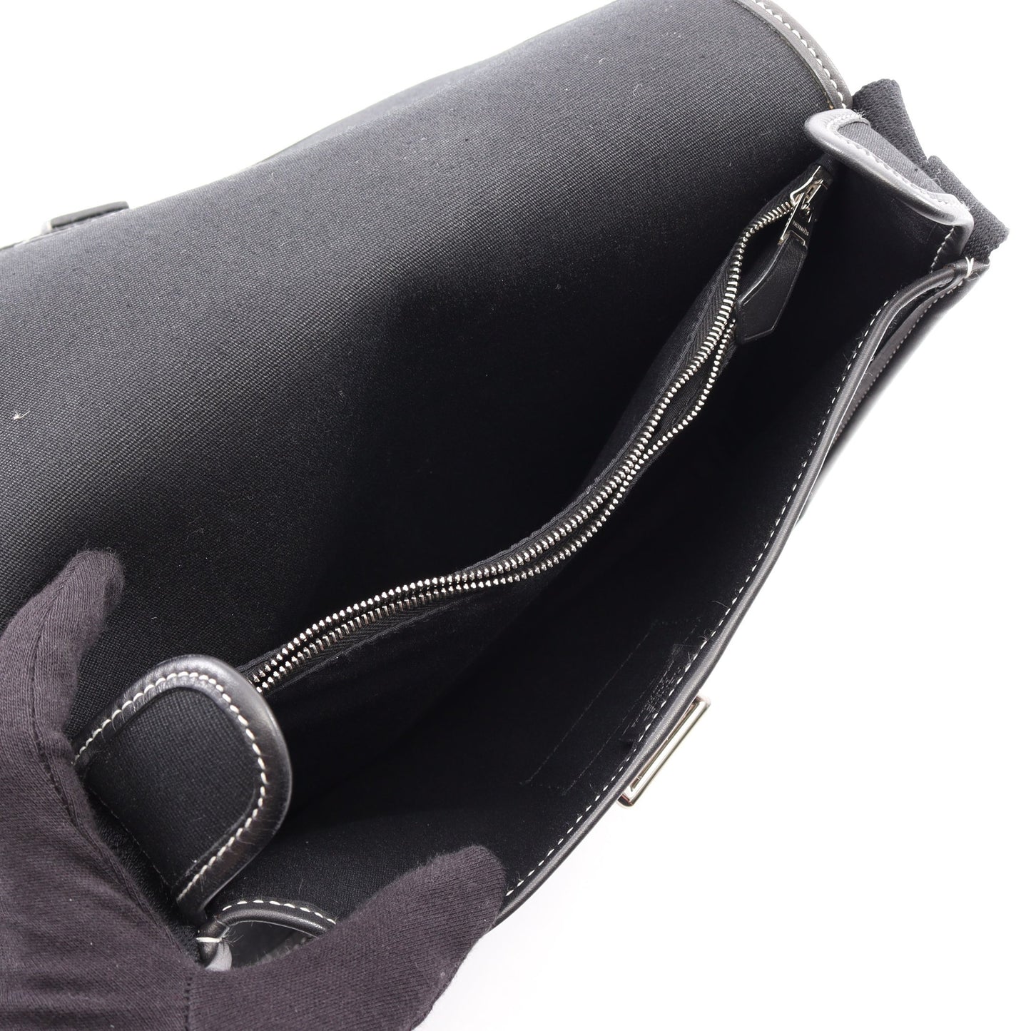 ブエナベンチュラPM ショルダーバッグ トワルオフィシエ レザー ブラック シルバー金具 エルメス バッグ HERMES