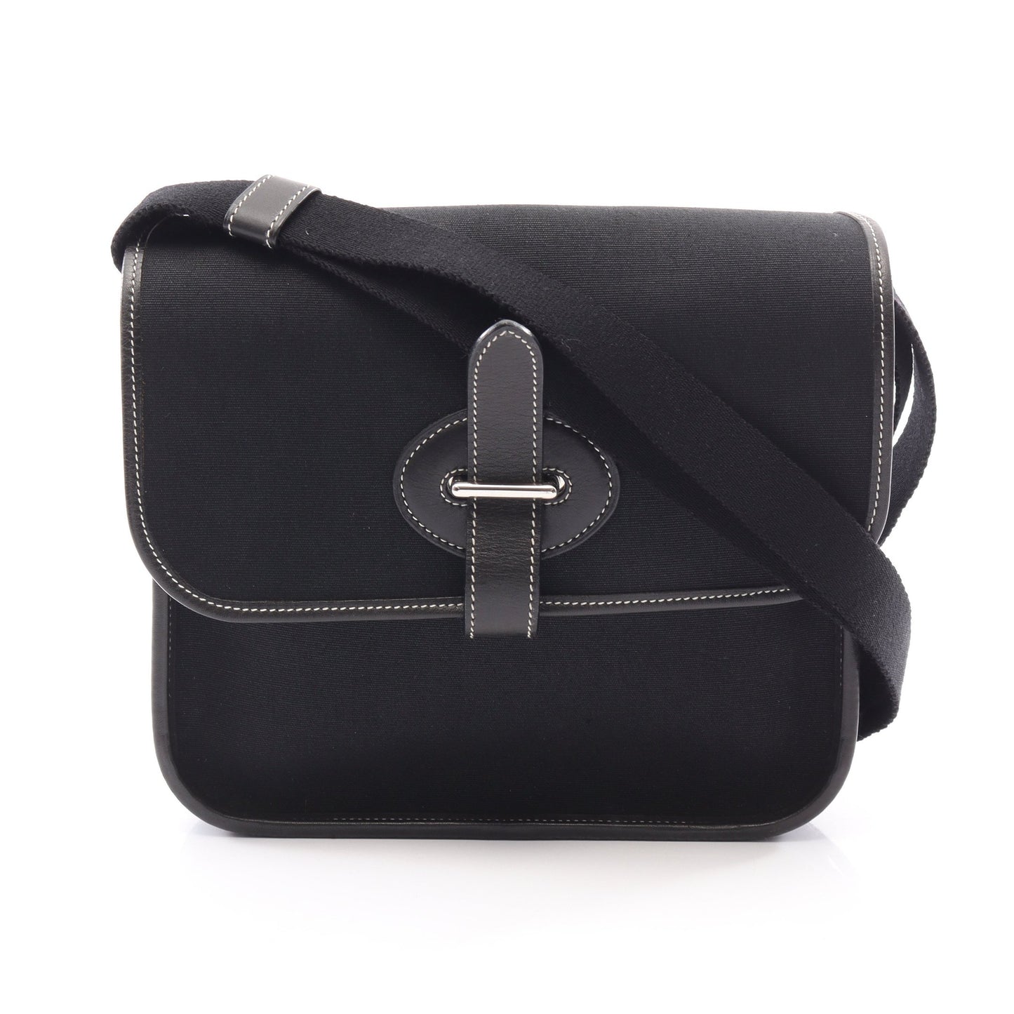 ブエナベンチュラPM ショルダーバッグ トワルオフィシエ レザー ブラック シルバー金具 エルメス バッグ HERMES