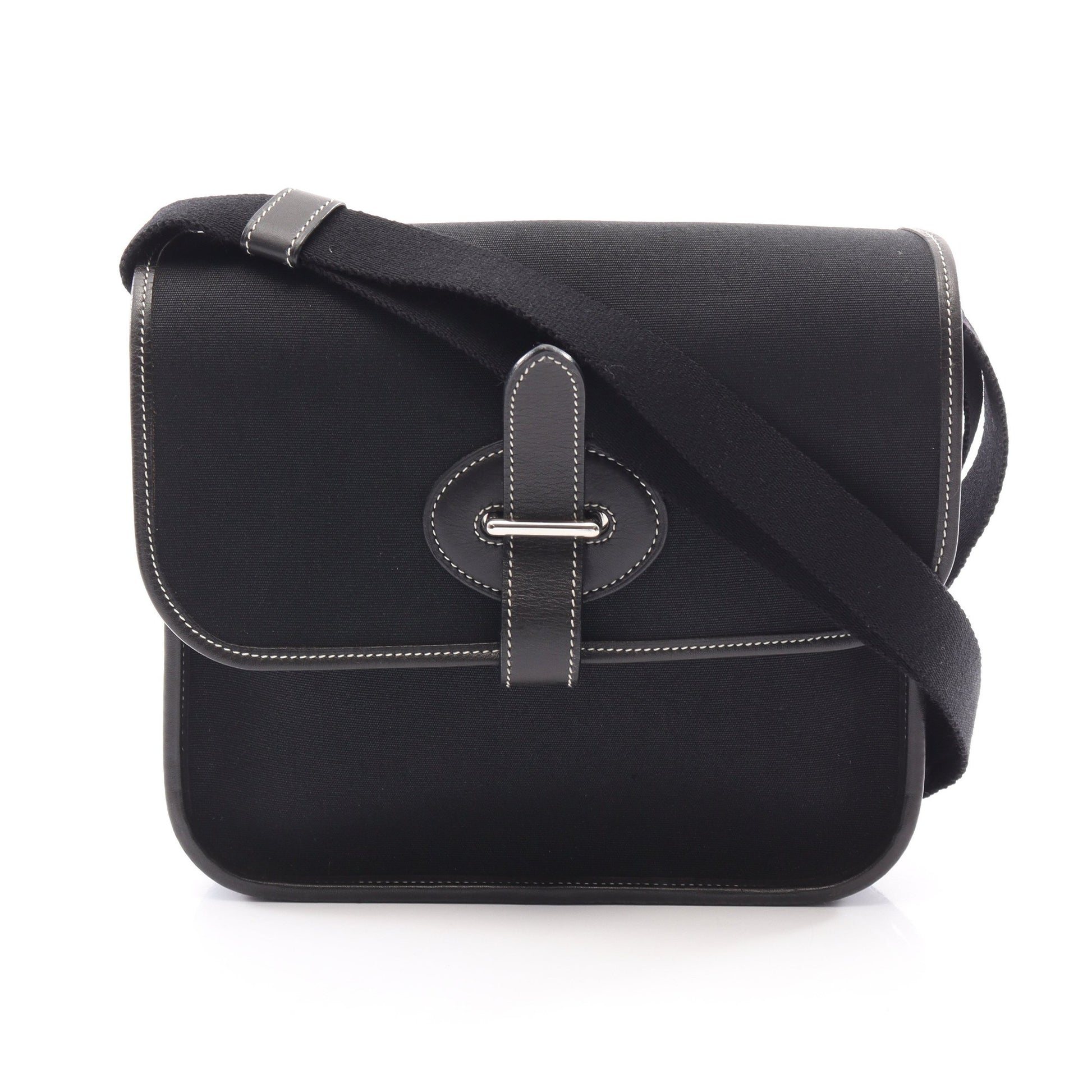ブエナベンチュラPM ショルダーバッグ トワルオフィシエ レザー ブラック シルバー金具 エルメス バッグ HERMES