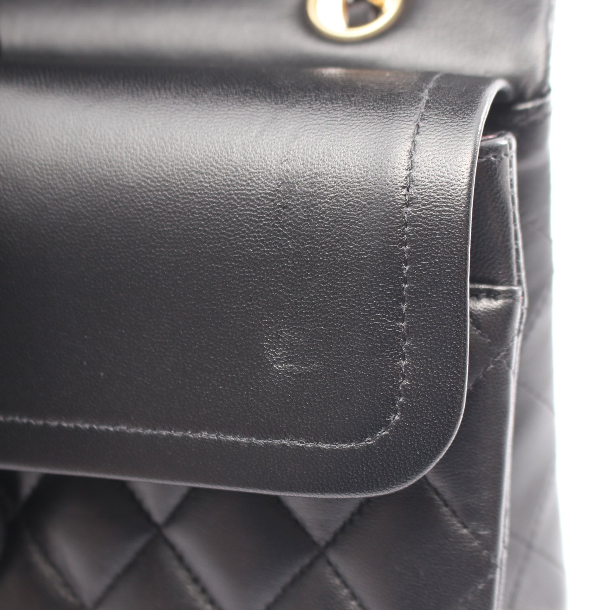 マトラッセ Wフラップ Wチェーンショルダーバッグ ラムスキン ブラック ゴールド金具 シャネル バッグ CHANEL