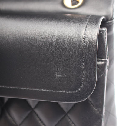 マトラッセ Wフラップ Wチェーンショルダーバッグ ラムスキン ブラック ゴールド金具 シャネル バッグ CHANEL