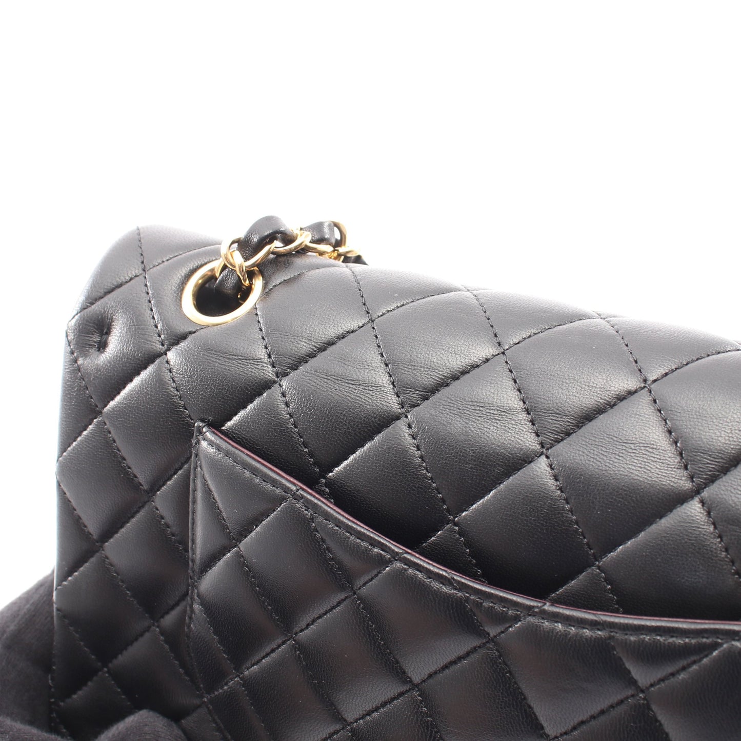 マトラッセ Wフラップ Wチェーンショルダーバッグ ラムスキン ブラック ゴールド金具 シャネル バッグ CHANEL