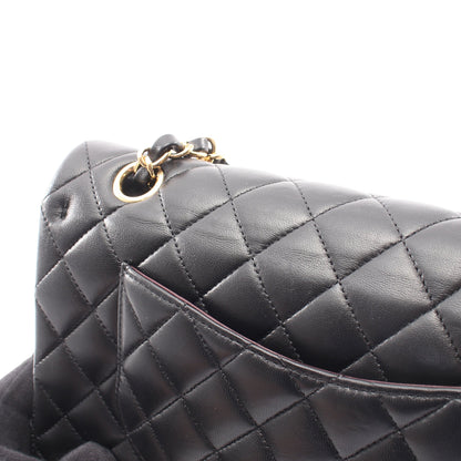 マトラッセ Wフラップ Wチェーンショルダーバッグ ラムスキン ブラック ゴールド金具 シャネル バッグ CHANEL