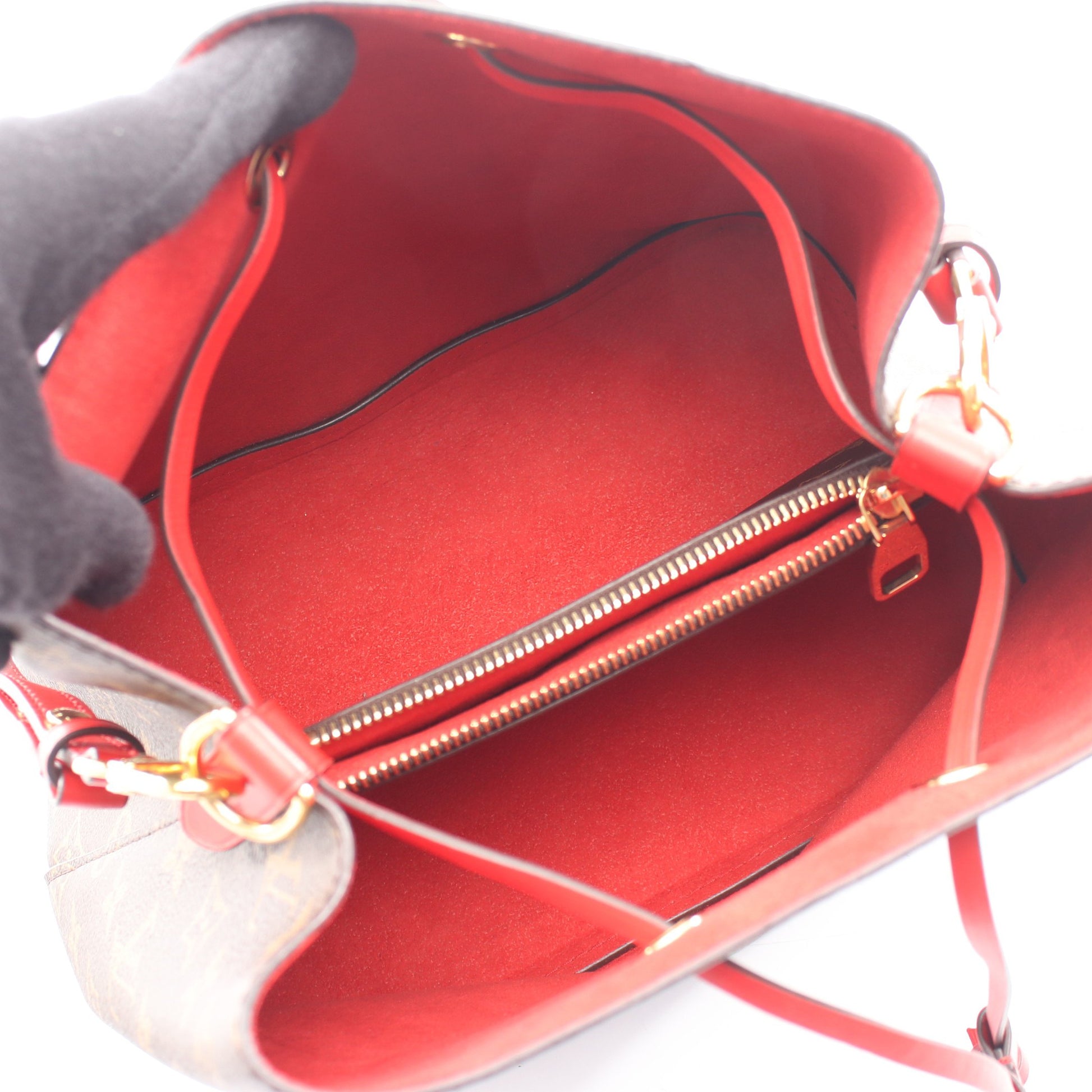 ネオノエ モノグラム コクリコ ショルダーバッグ PVC レザー ブラウン レッド ルイヴィトン バッグ LOUIS VUITTON