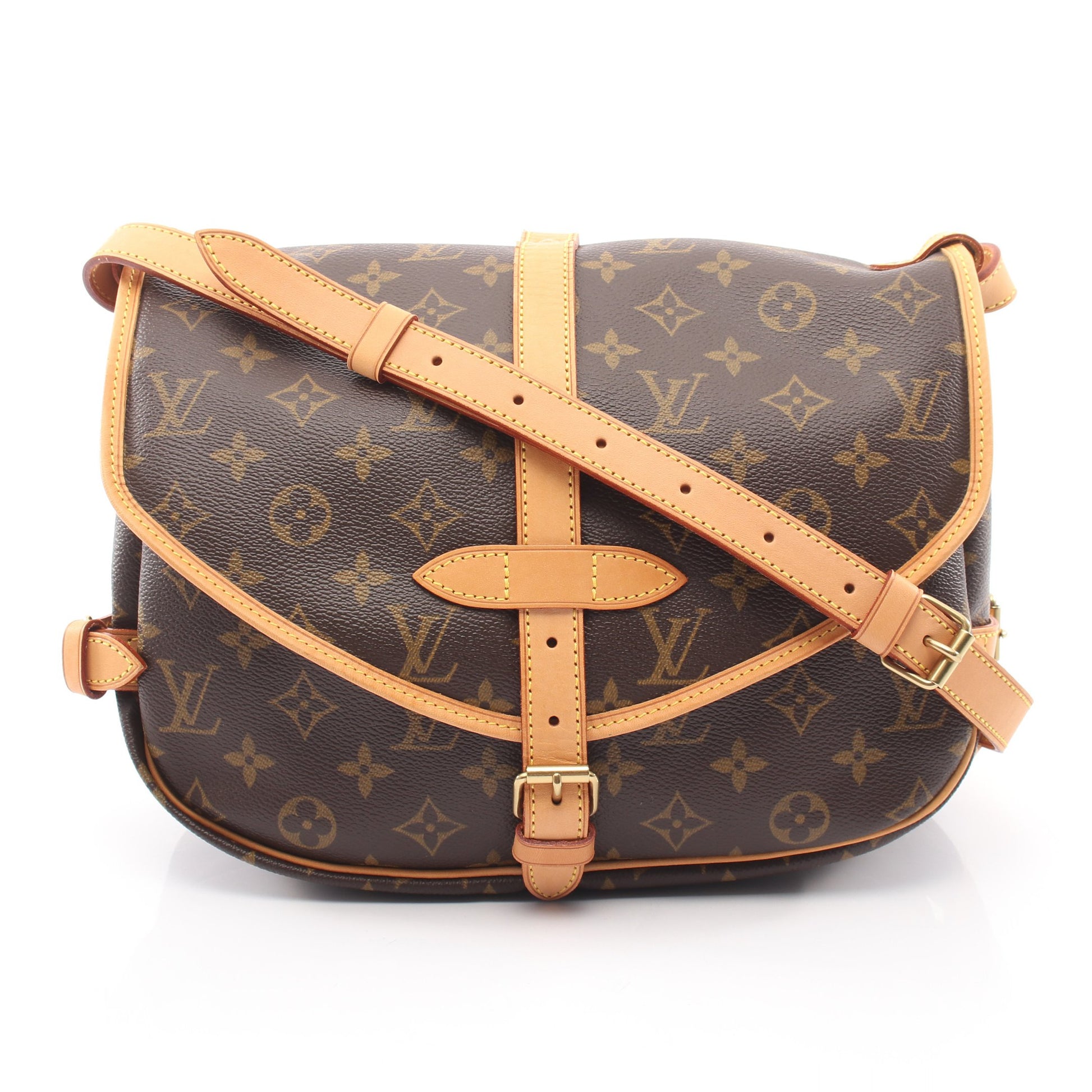 ソミュール30 モノグラム ショルダーバッグ PVC レザー ブラウン ルイヴィトン バッグ LOUIS VUITTON
