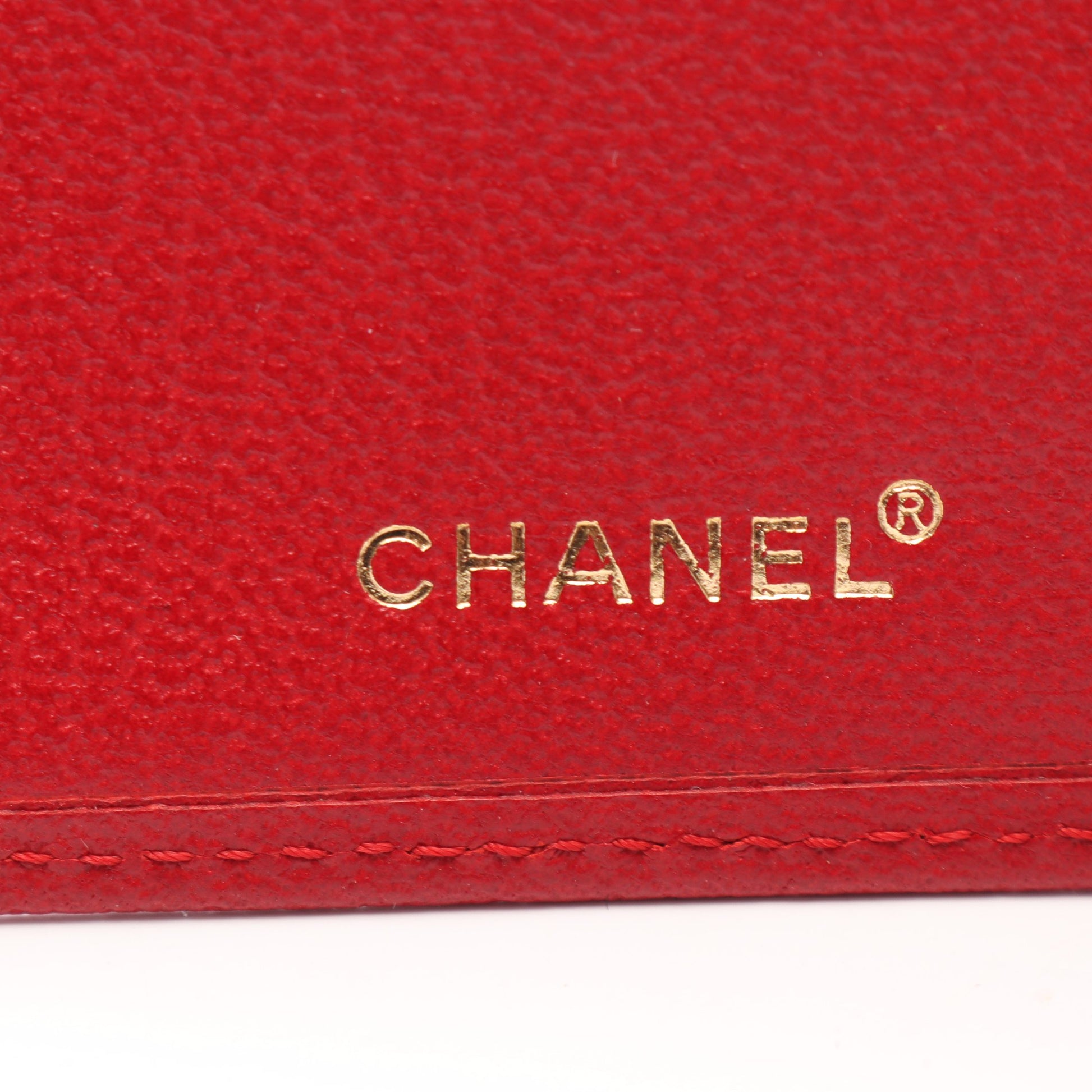ココマーク 二つ折り財布 レザー レッド ゴールド金具 シャネル 財布・小物 CHANEL