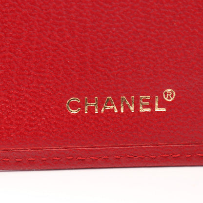 ココマーク 二つ折り財布 レザー レッド ゴールド金具 シャネル 財布・小物 CHANEL