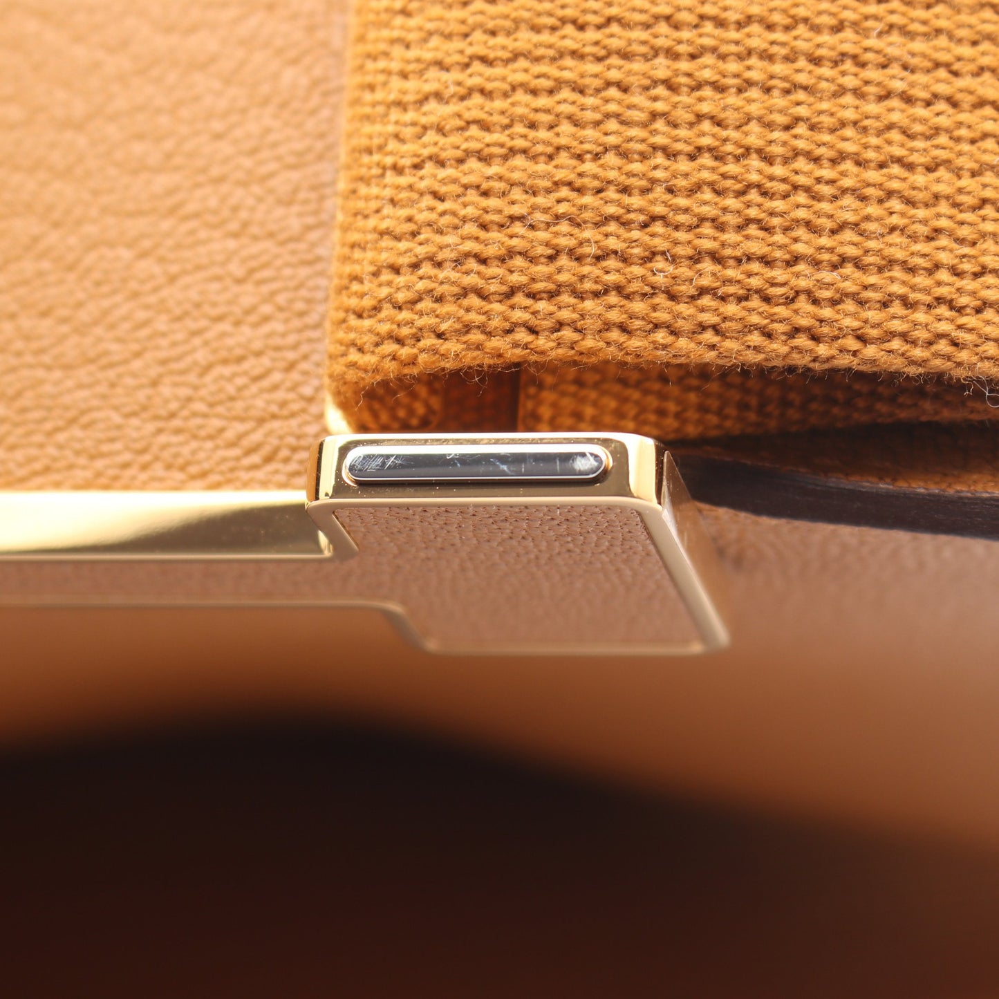 ゲタ セサミ ショルダーバッグ シェーブル イエローブラウン ゴールド金具 B刻印 エルメス バッグ HERMES