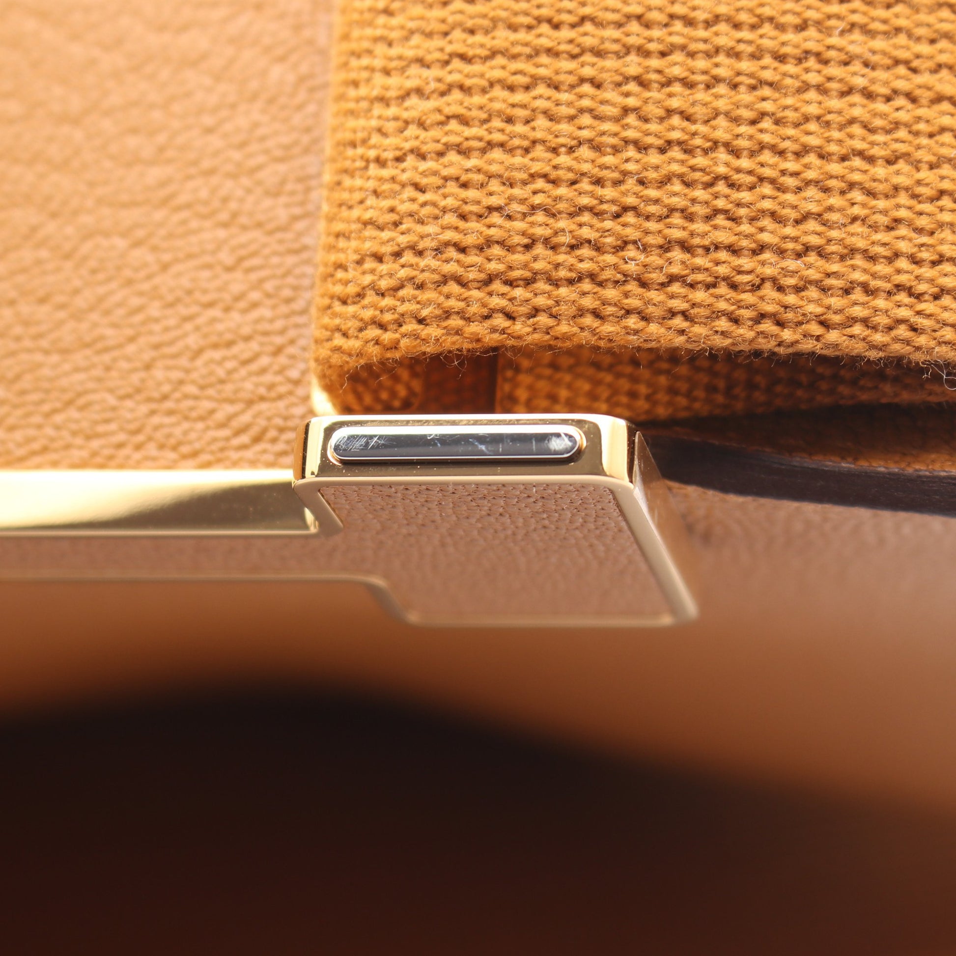 ゲタ セサミ ショルダーバッグ シェーブル イエローブラウン ゴールド金具 B刻印 エルメス バッグ HERMES