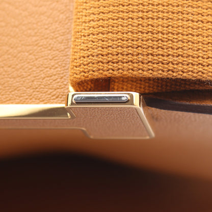 ゲタ セサミ ショルダーバッグ シェーブル イエローブラウン ゴールド金具 B刻印 エルメス バッグ HERMES