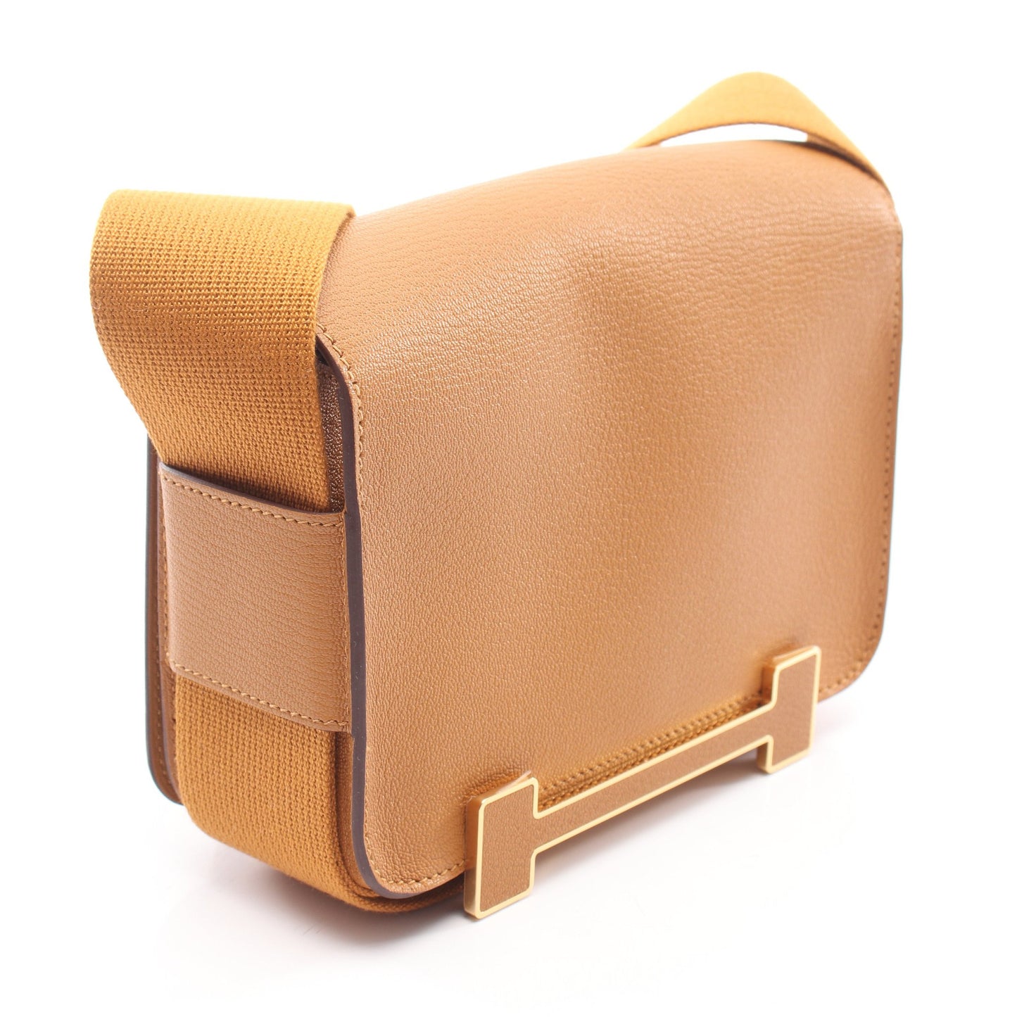 ゲタ セサミ ショルダーバッグ シェーブル イエローブラウン ゴールド金具 B刻印 エルメス バッグ HERMES