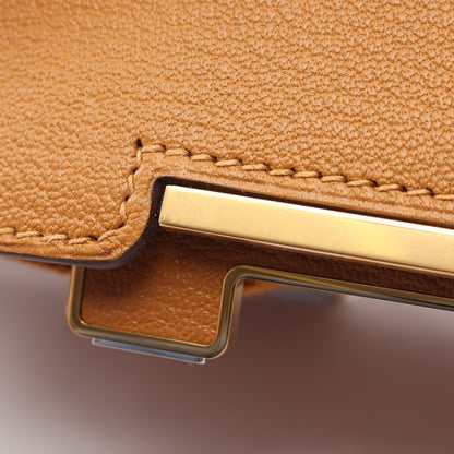 ゲタ セサミ ショルダーバッグ シェーブル イエローブラウン ゴールド金具 B刻印 エルメス バッグ HERMES