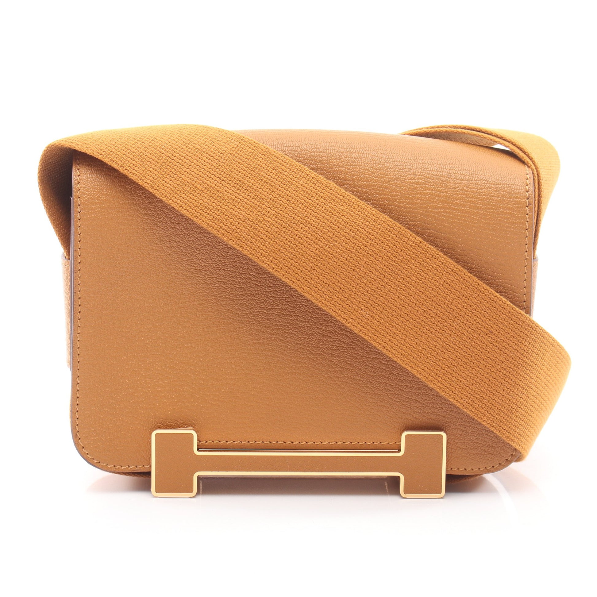 ゲタ セサミ ショルダーバッグ シェーブル イエローブラウン ゴールド金具 B刻印 エルメス バッグ HERMES