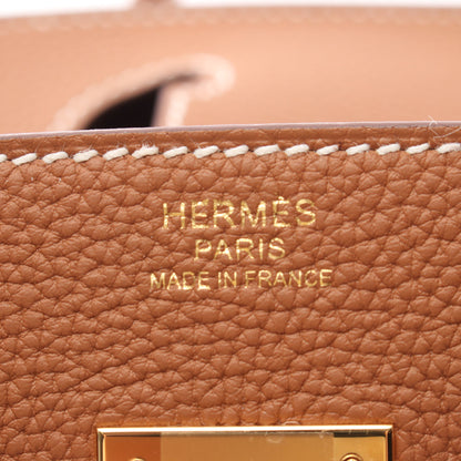 バーキン30 ゴールド ハンドバッグ トゴ ブラウン ゴールド金具 G刻印 エルメス バッグ HERMES
